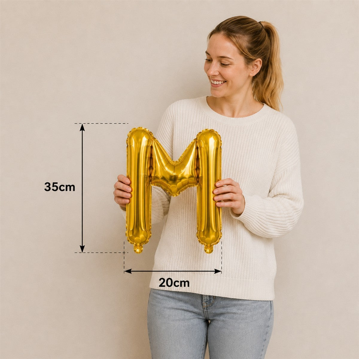 Folienballon Schriftzug (Beste Mama) - Gold, 35 cm
