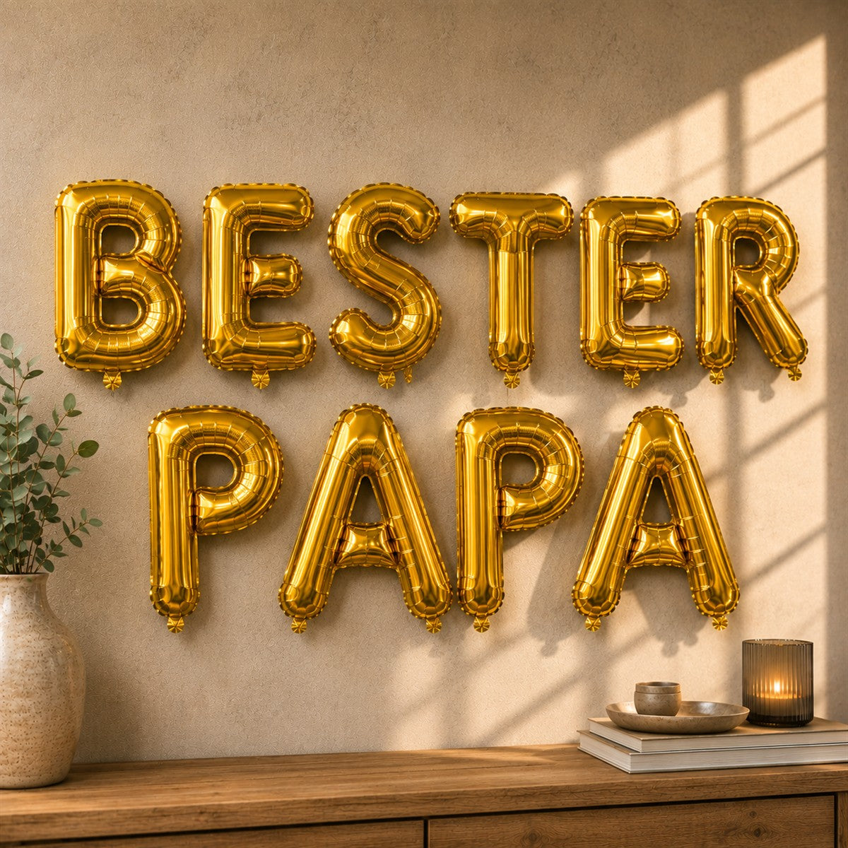 Folienballon Schriftzug (Bester Papa) - Gold, 35 cm