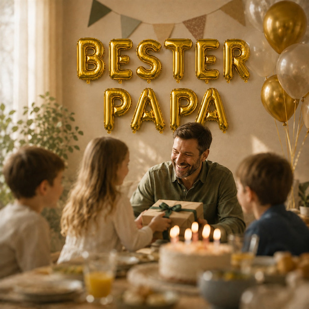 Folienballon Schriftzug (Bester Papa) - Gold, 35 cm