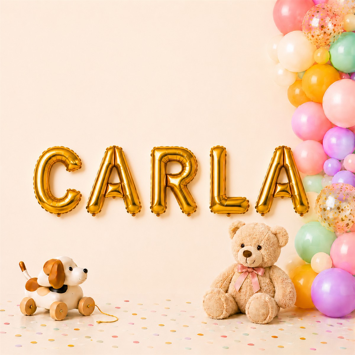 Folienballon Schriftzug weibliche Namen (Carla) 35cm Höhe
