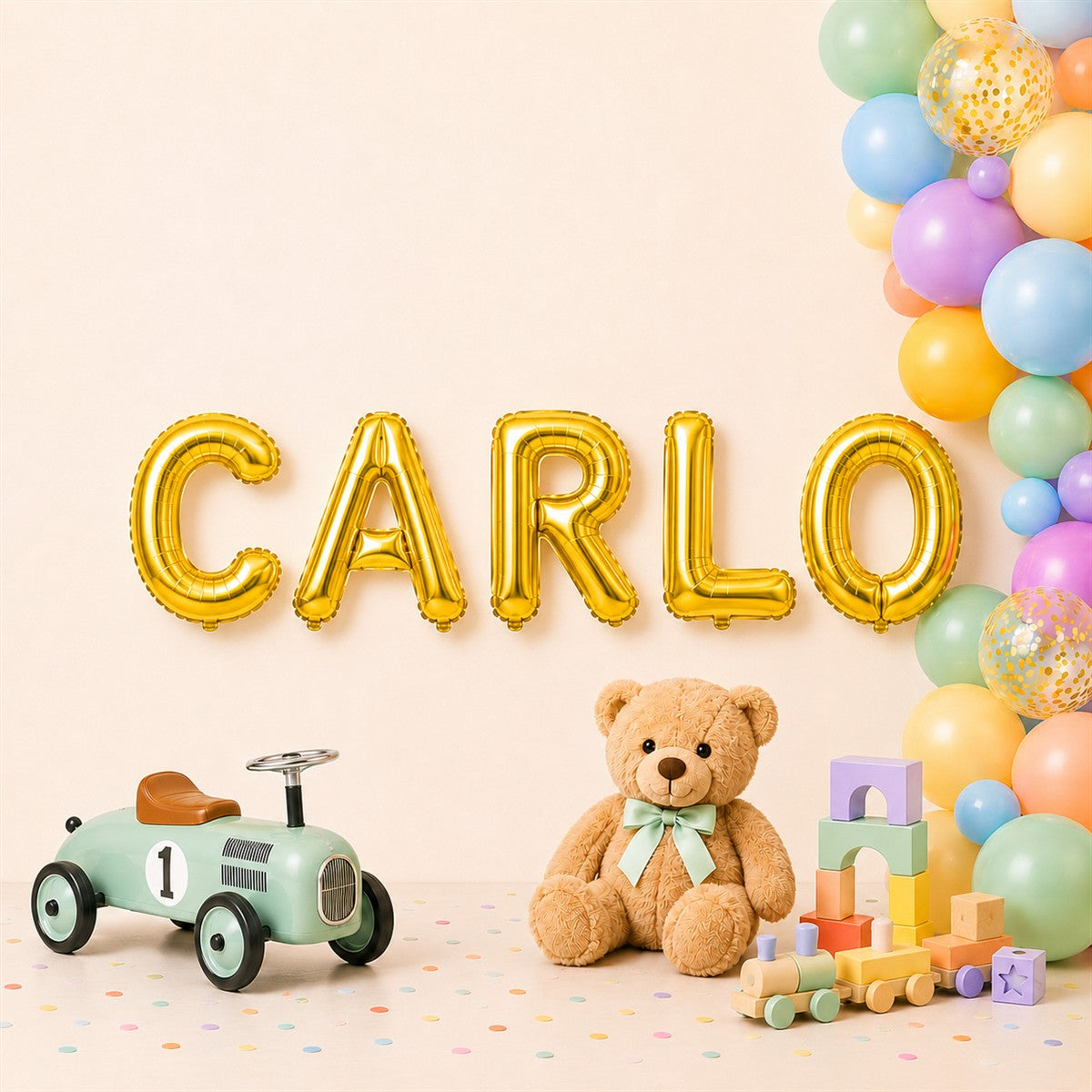 Folienballon Schriftzug männliche Namen (Carlo) 35cm Höhe