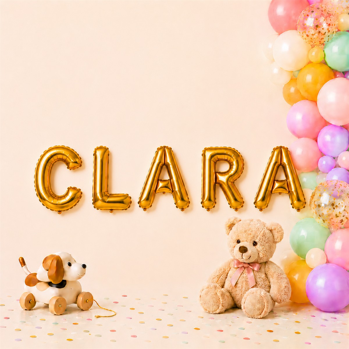 Folienballon Schriftzug weibliche Namen (Clara) 35cm Höhe