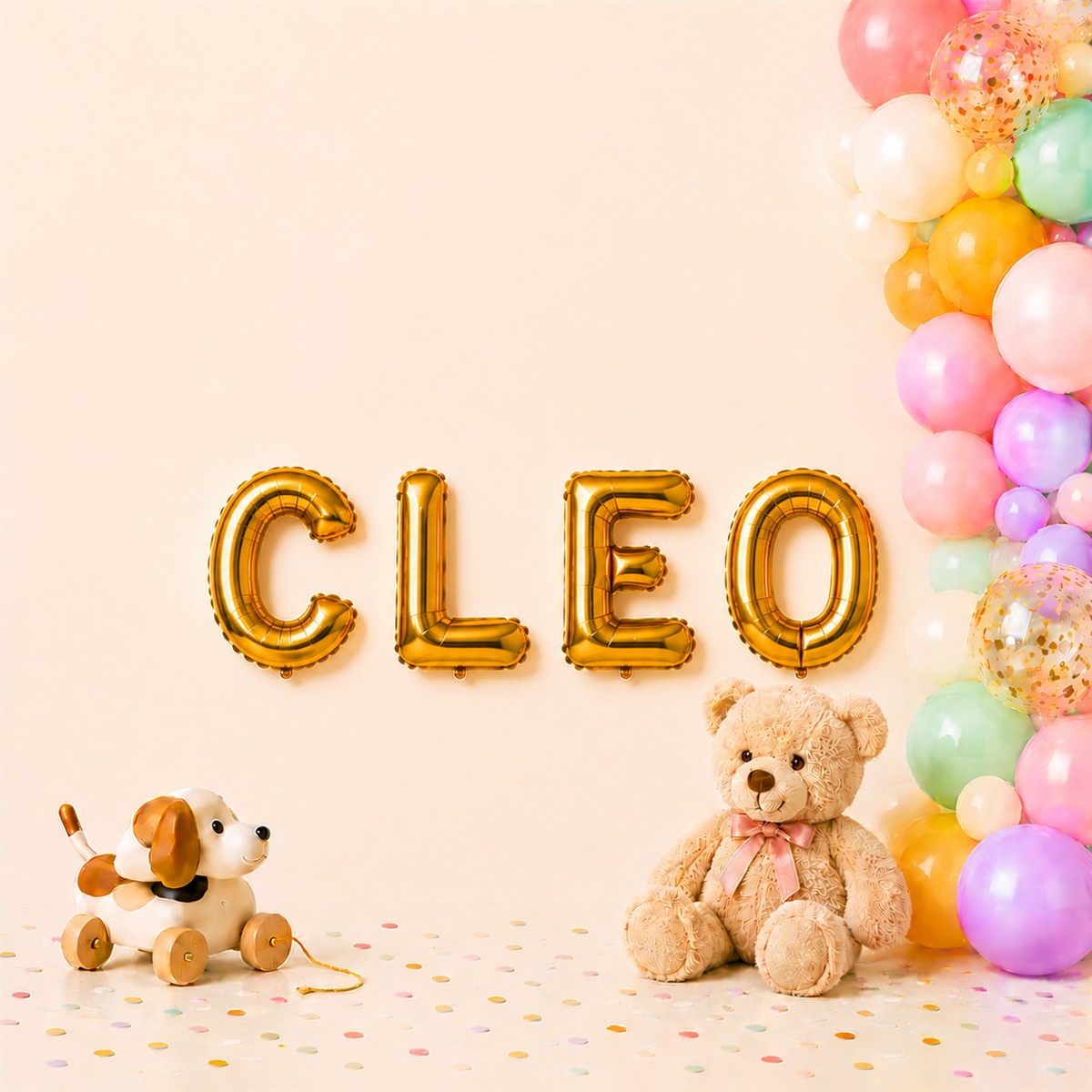 Folienballon Schriftzug weibliche Namen (Cleo) 35cm Höhe