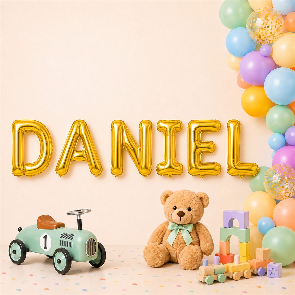 Folienballon Schriftzug männliche Namen (Daniel) 35cm Höhe