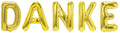 Folienballon Schriftzug (Danke) - Gold, 35 cm