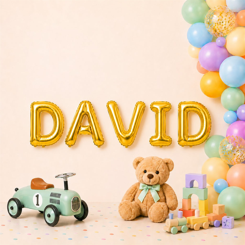 Folienballon Schriftzug männliche Namen (David) 35cm Höhe