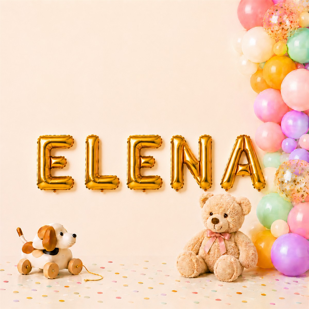 Folienballon Schriftzug weibliche Namen (Elena) 35cm Höhe