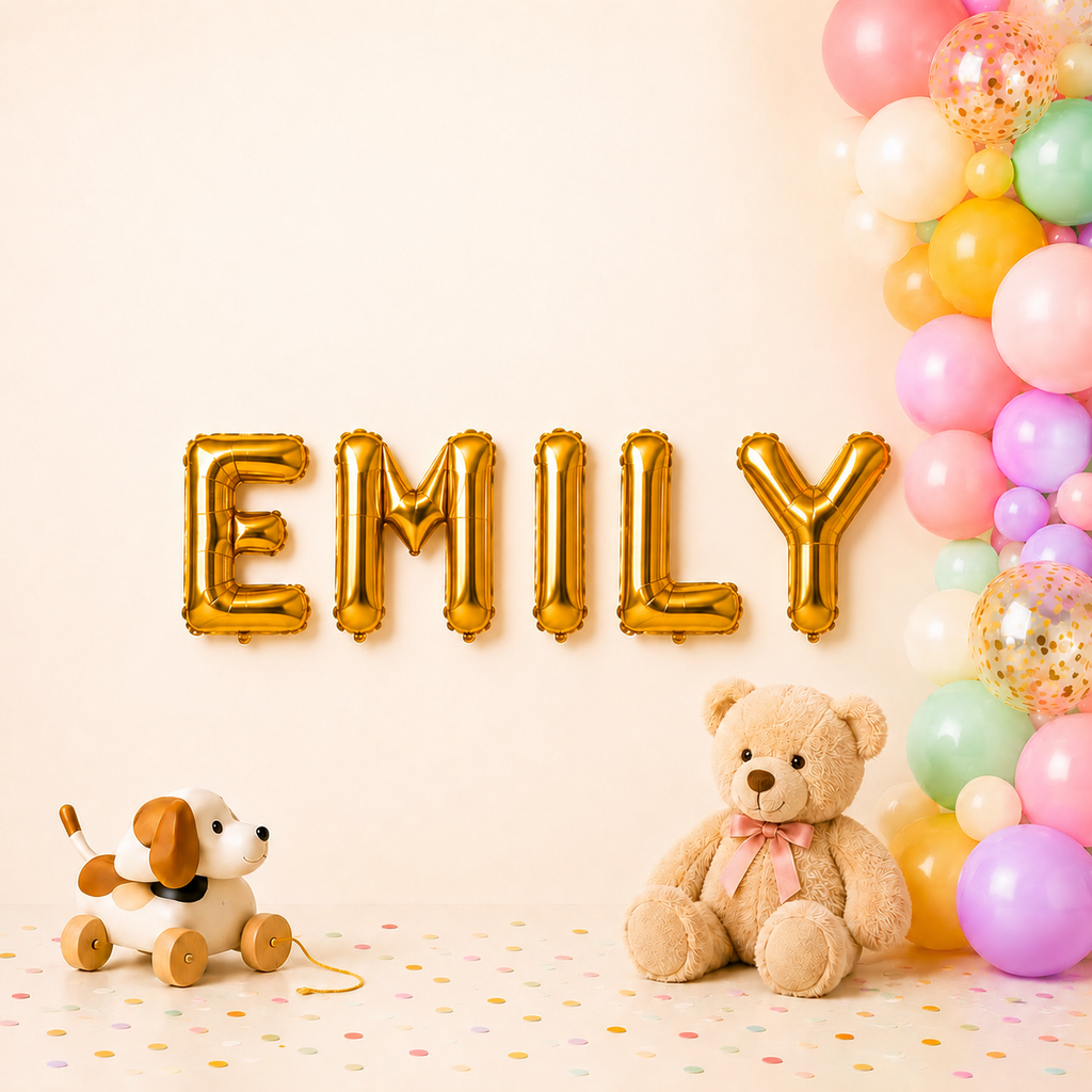 Folienballon Schriftzug weibliche Namen (Emily) 35cm Höhe