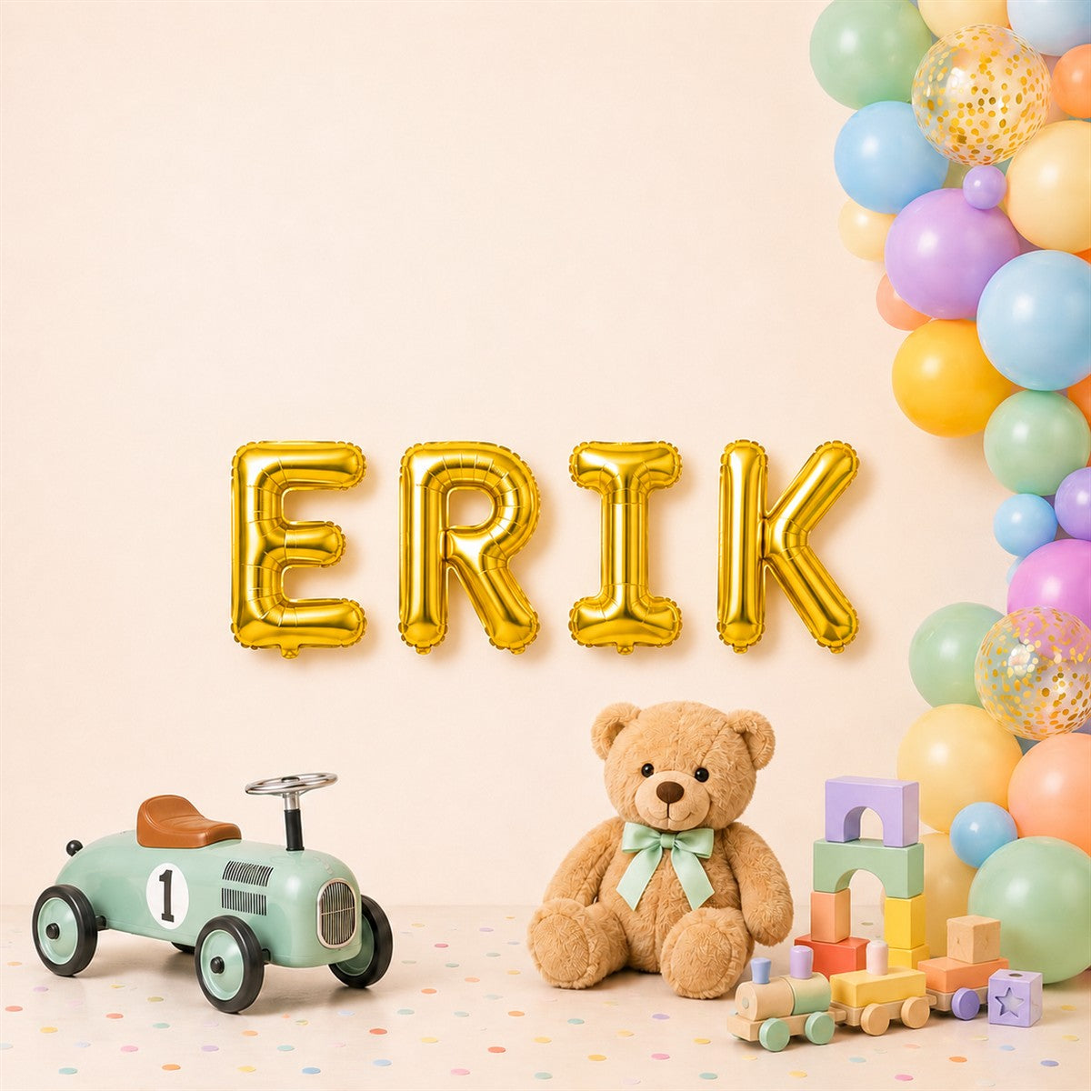 Folienballon Schriftzug männliche Namen (Erik) 35cm Höhe