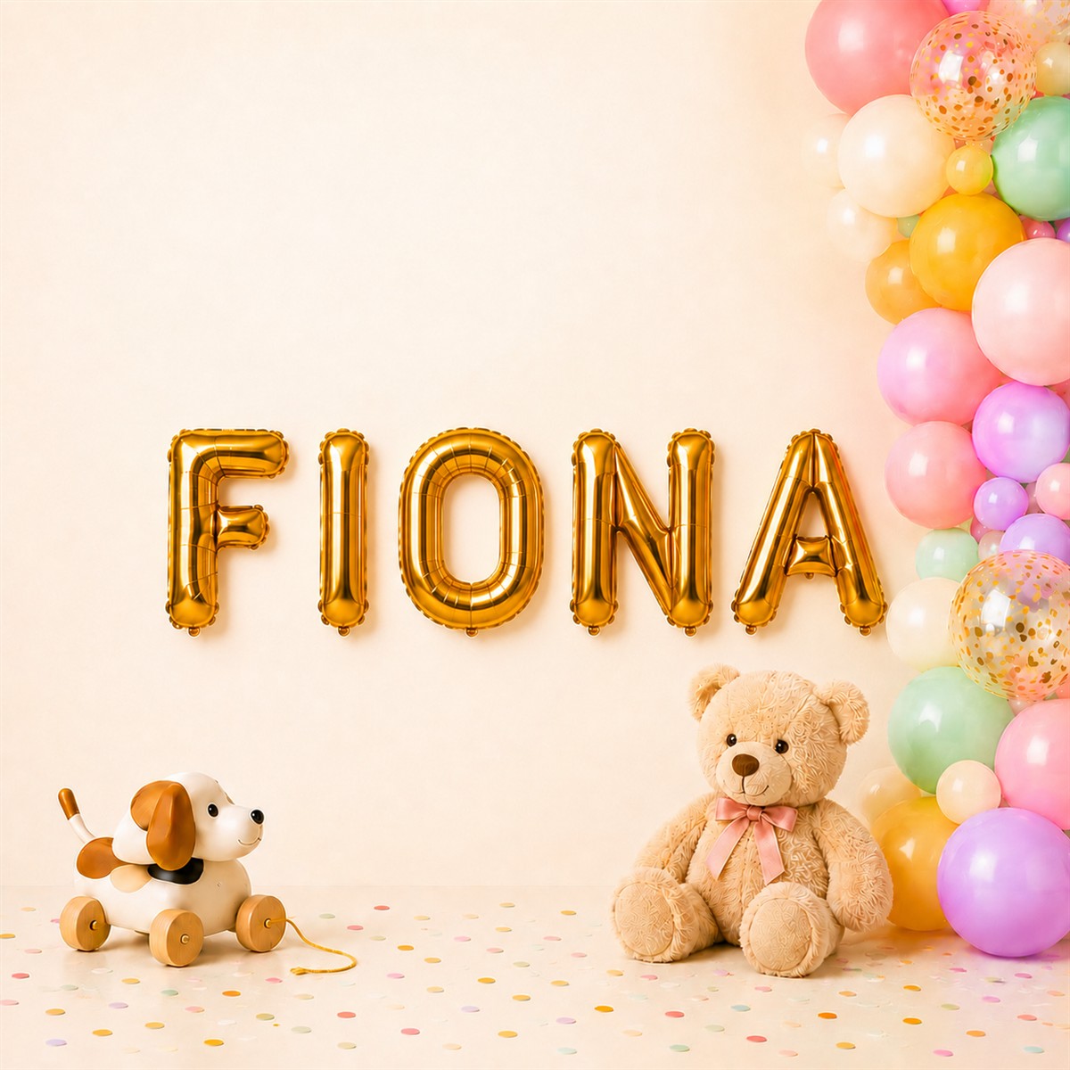 Folienballon Schriftzug weibliche Namen (Fiona) 35cm Höhe