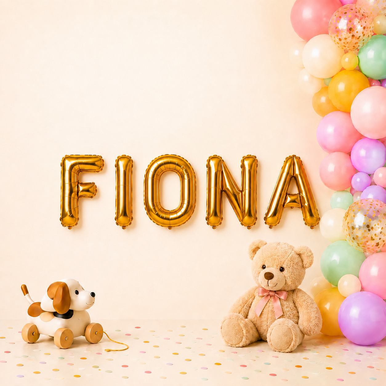 Folienballon Schriftzug weibliche Namen (Fiona) 35cm Höhe