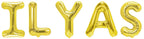 Folienballon Schriftzug männliche Namen (Ilyas) 35cm Höhe