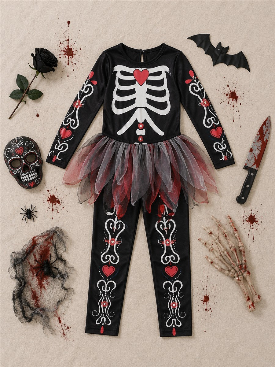 Kostüm Sugar Skull Mädchen (10-12) 140cm