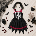Kostüm Skelett Braut Kleid, Haarschleife (M)