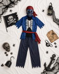 Kostüm Skelett-Pirat Shirt Hose Gürtel Maske