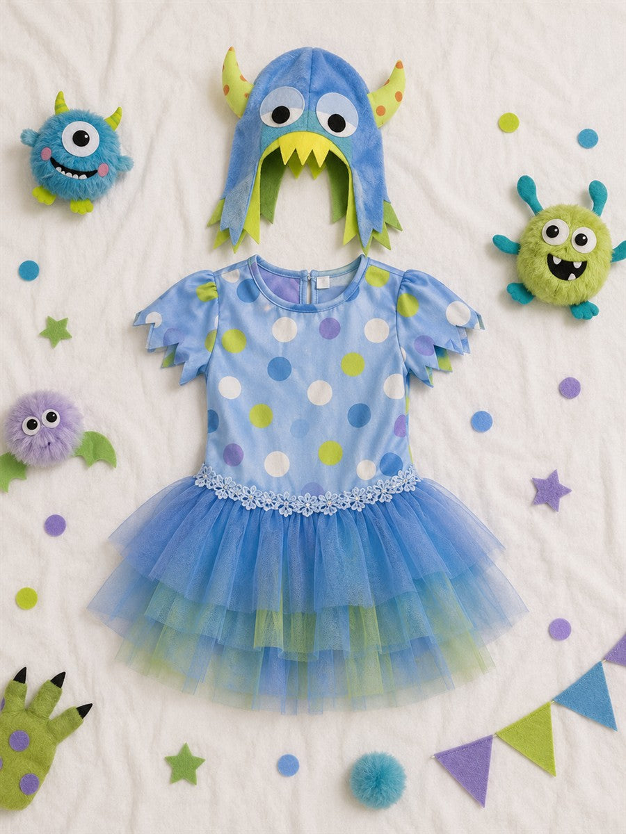 Kostüm Monster grün, blau (4-6)
