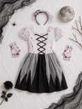 Kostüm blutige Braut Kinder Kleid & Haarreif
