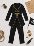 Kostüm Pirat Männer Shirt & Hose schwarz