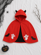 Umhang Teufel mit Kapuze rot Kinder onesize