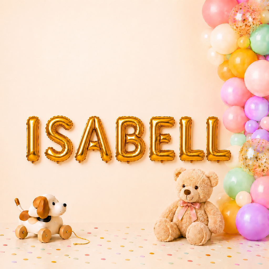 Folienballon Schriftzug weibliche Namen (Isabell) 35cm Höhe