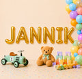 Folienballon Schriftzug männliche Namen (Jannik) 35cm Höhe