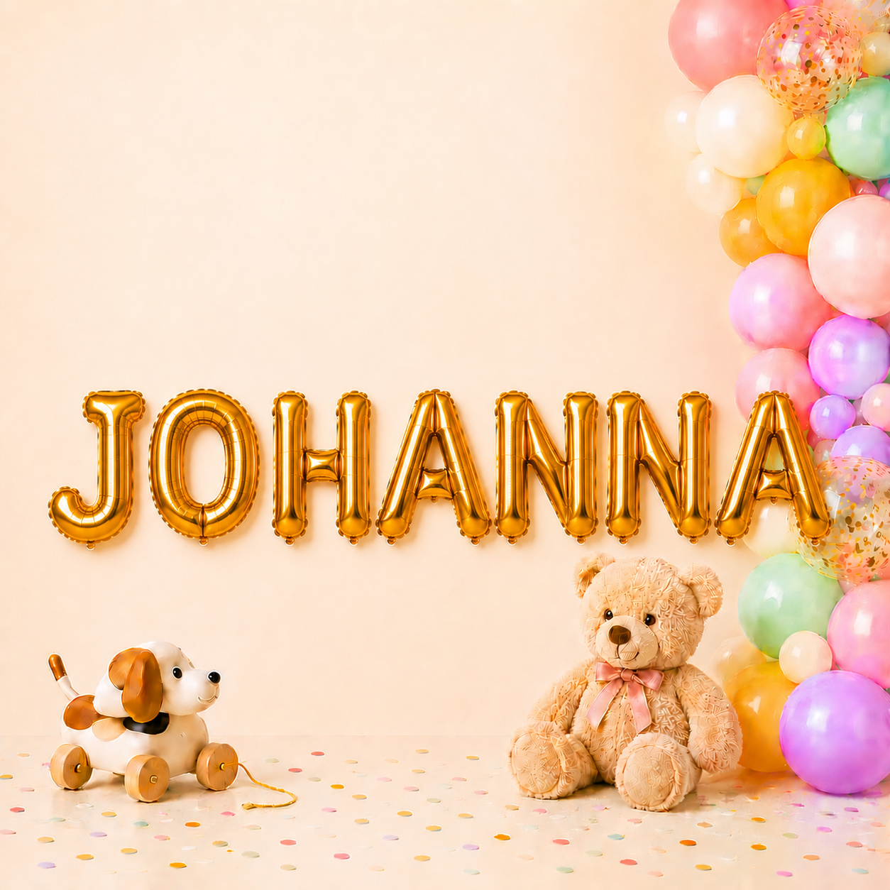 Folienballon Schriftzug weibliche Namen (Johanna) 35cm Höhe