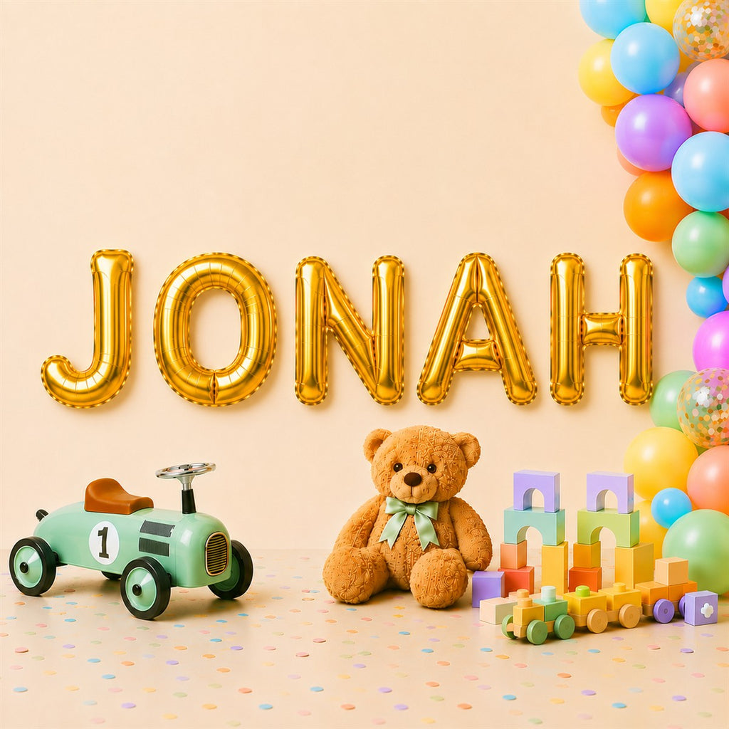 Folienballon Schriftzug männliche Namen (Jonah) 35cm Höhe