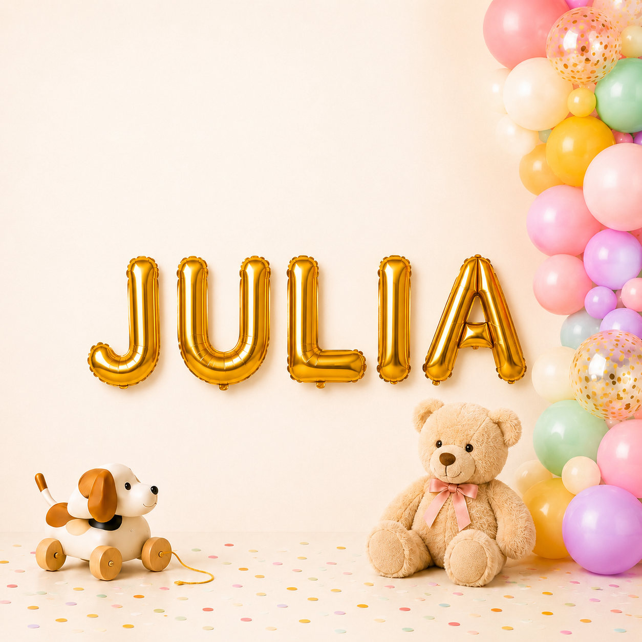 Folienballon Schriftzug weibliche Namen (Julia) 35cm Höhe