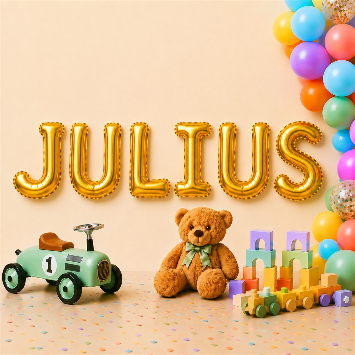 Folienballon Schriftzug männliche Namen (Julius) 35cm Höhe