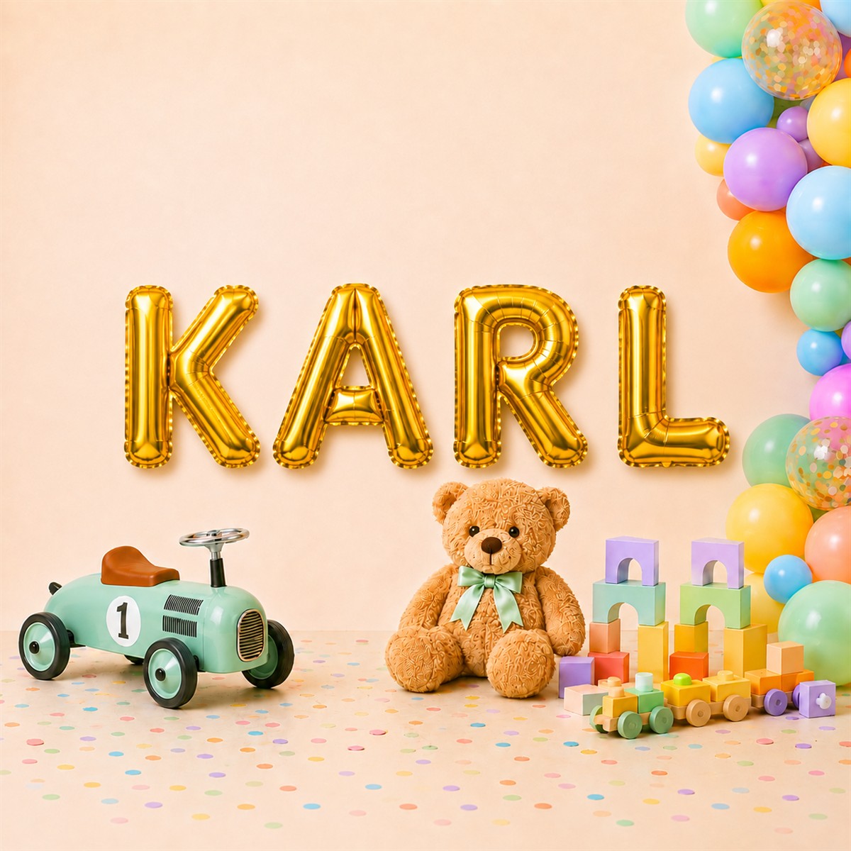 Folienballon Schriftzug männliche Namen (Karl) 35cm Höhe