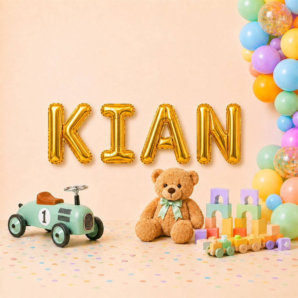 Folienballon Schriftzug männliche Namen (Kian) 35cm Höhe