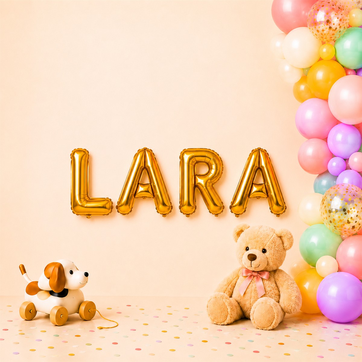 Folienballon Schriftzug weibliche Namen (Lara) 35cm Höhe