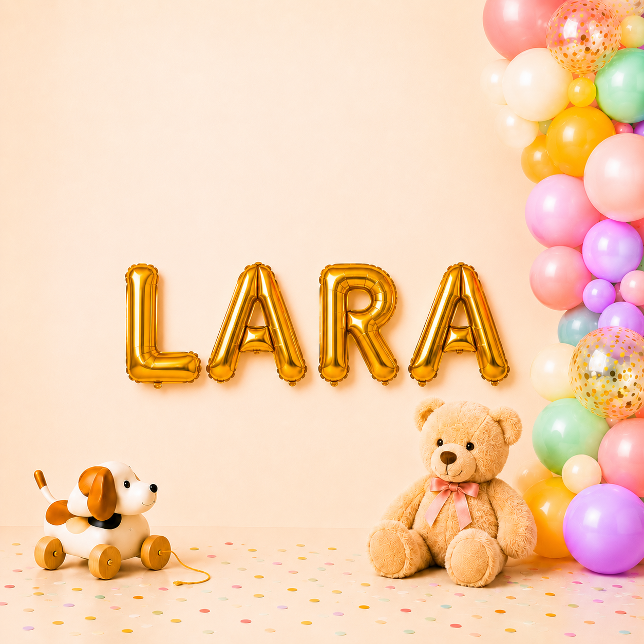 Folienballon Schriftzug weibliche Namen (Lara) 35cm Höhe