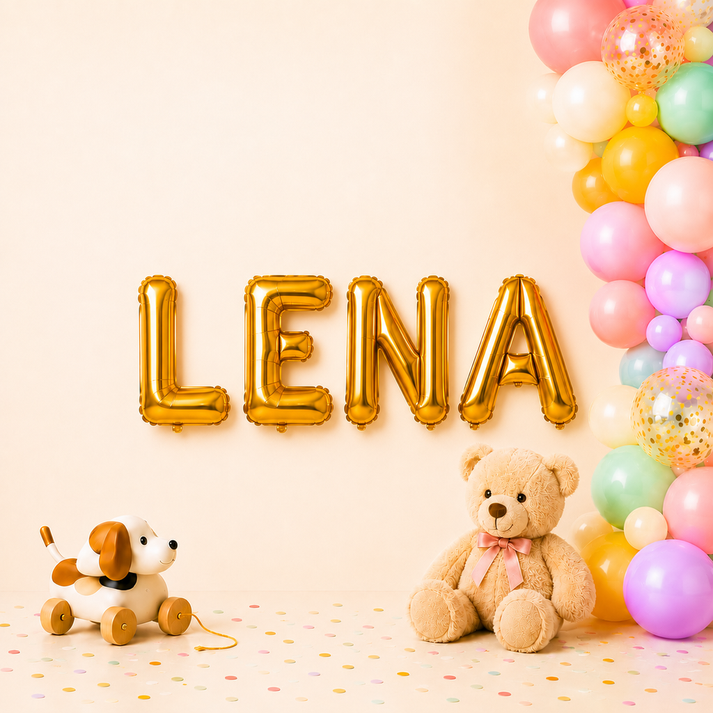 Folienballon Schriftzug weibliche Namen (Lena) 35cm Höhe