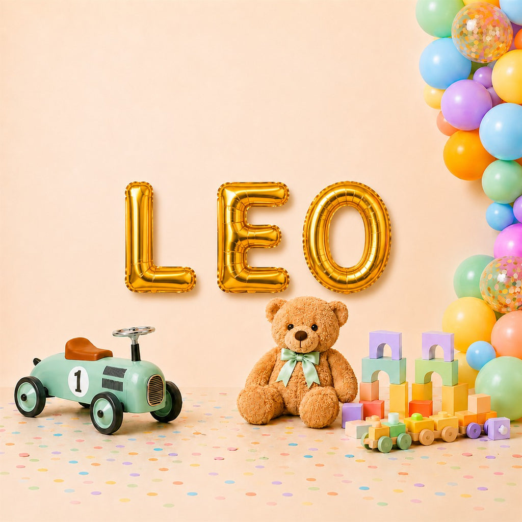 Folienballon Schriftzug männliche Namen (Leo) 35cm Höhe