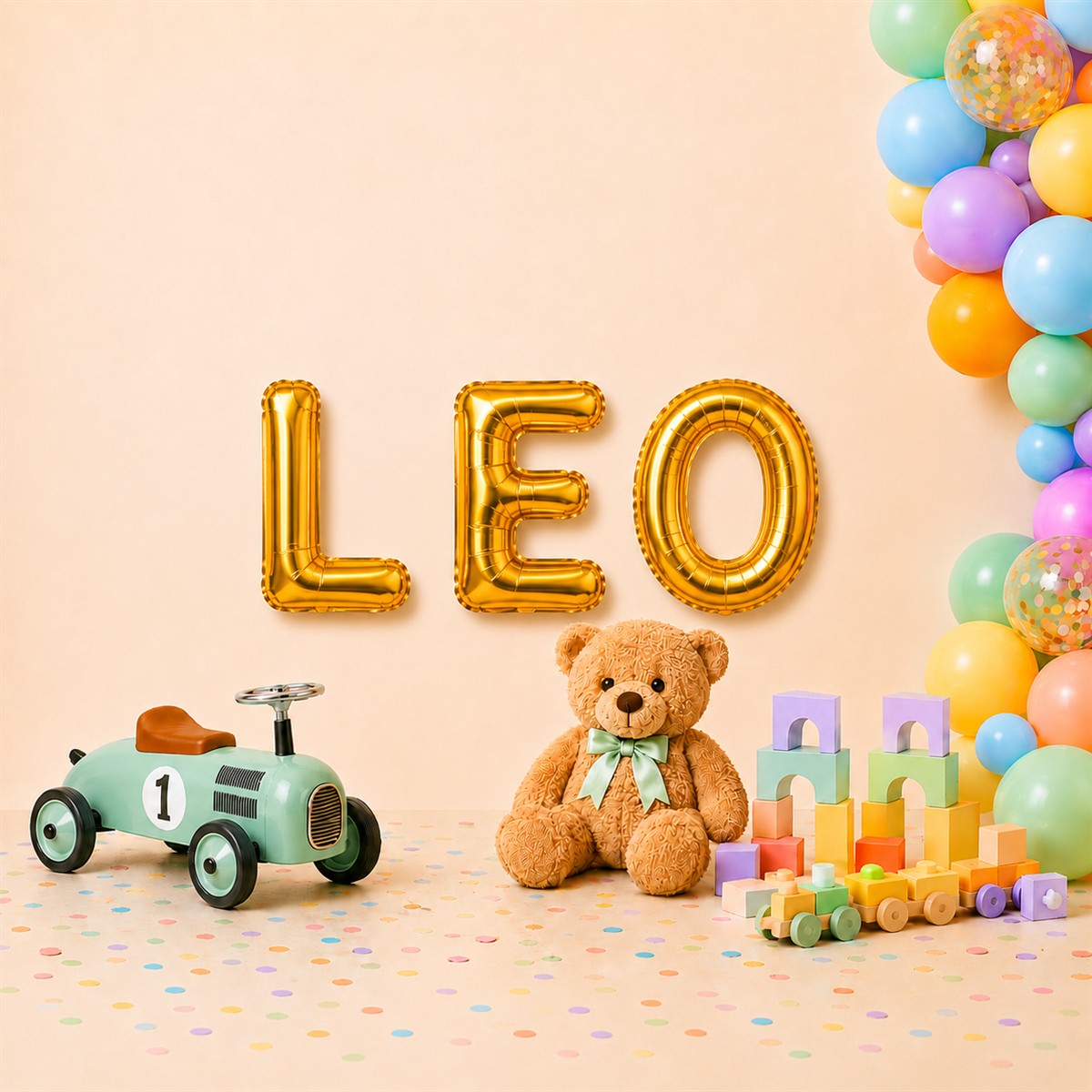 Folienballon Schriftzug männliche Namen (Leo) 35cm Höhe