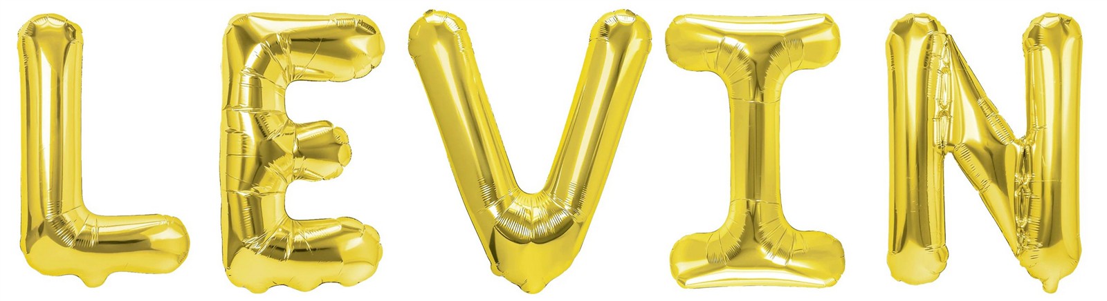 Folienballon Schriftzug männliche Namen (Levin) 35cm Höhe