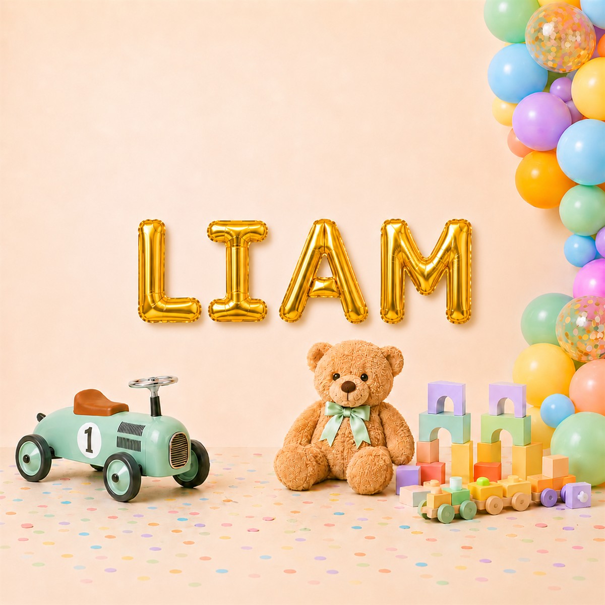 Folienballon Schriftzug männliche Namen (Liam) 35cm Höhe