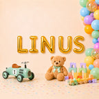 Folienballon Schriftzug männliche Namen (Linus) 35cm Höhe