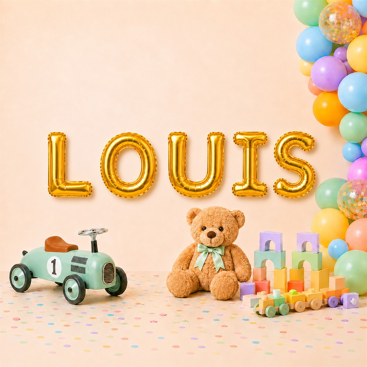 Folienballon Schriftzug männliche Namen (Louis) 35cm Höhe