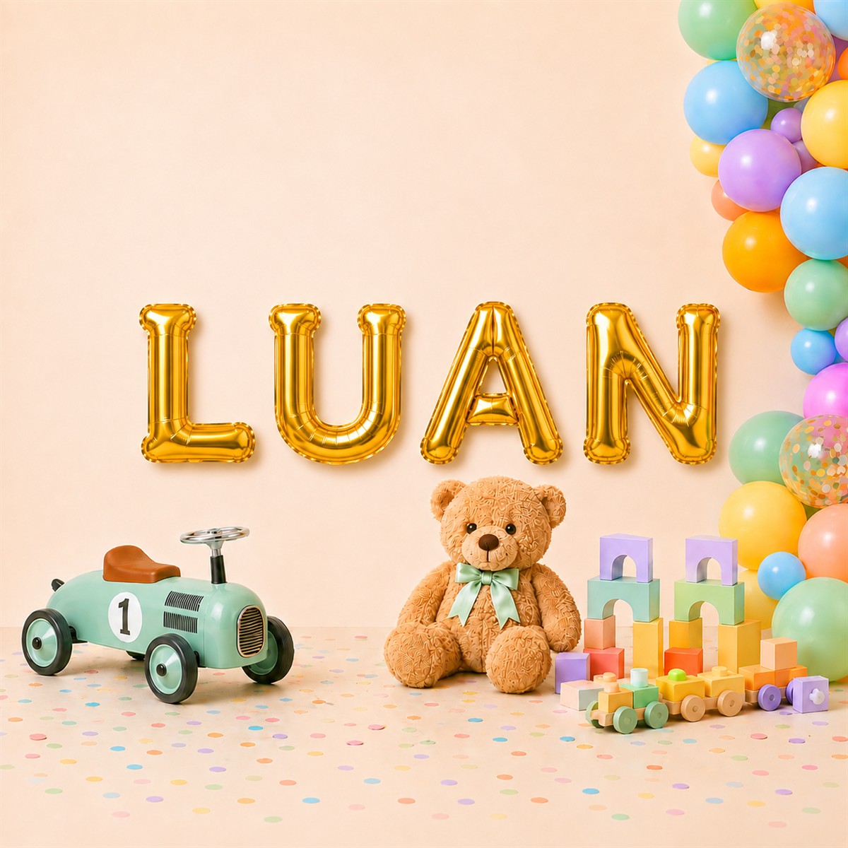 Folienballon Schriftzug männliche Namen (Luan) 35cm Höhe