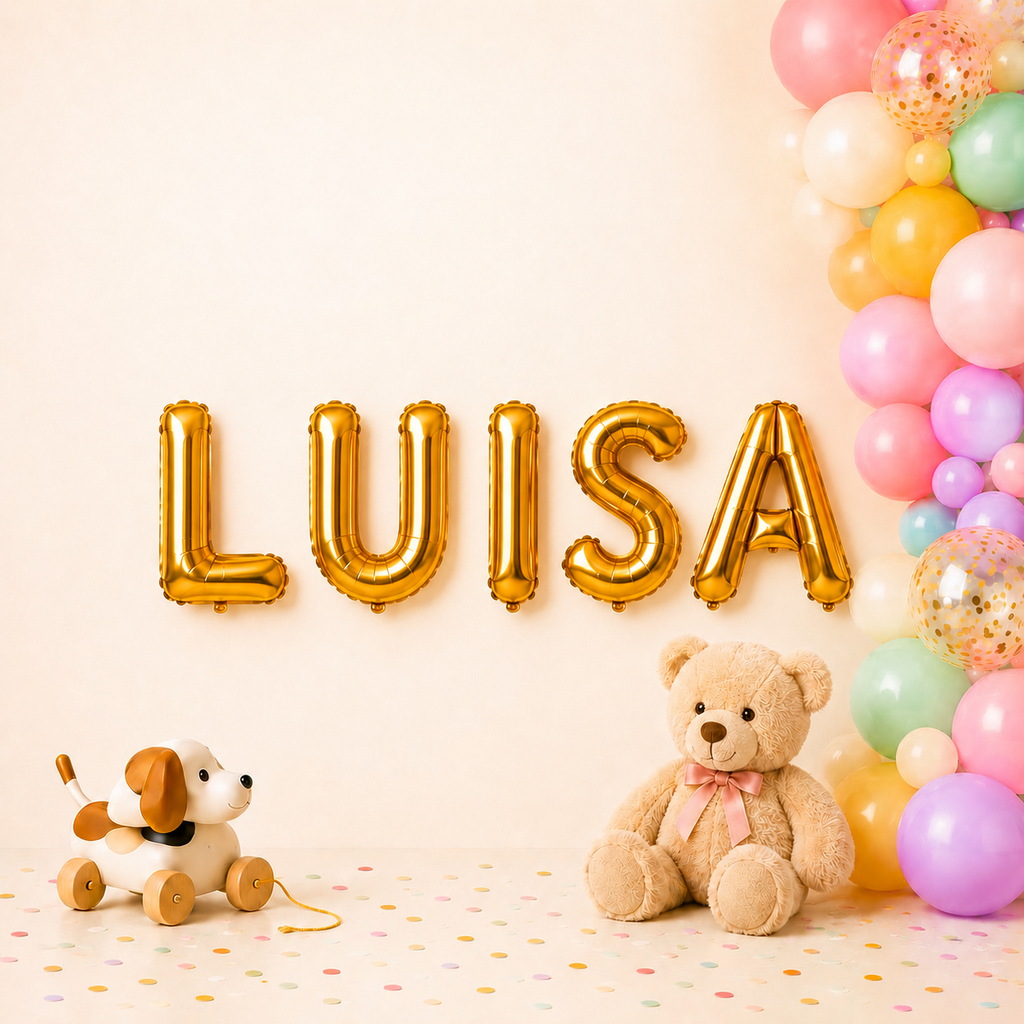 Folienballon Schriftzug weibliche Namen (Luisa) 35cm Höhe