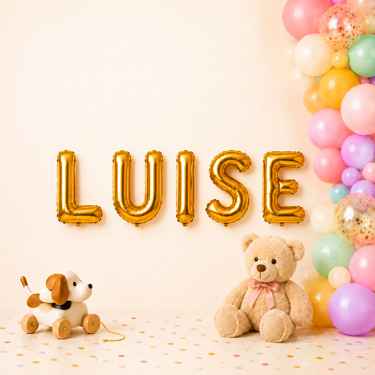 Folienballon Schriftzug weibliche Namen (Luise) 35cm Höhe