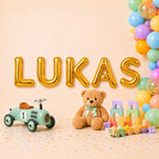 Folienballon Schriftzug männliche Namen (Lukas) 35cm Höhe