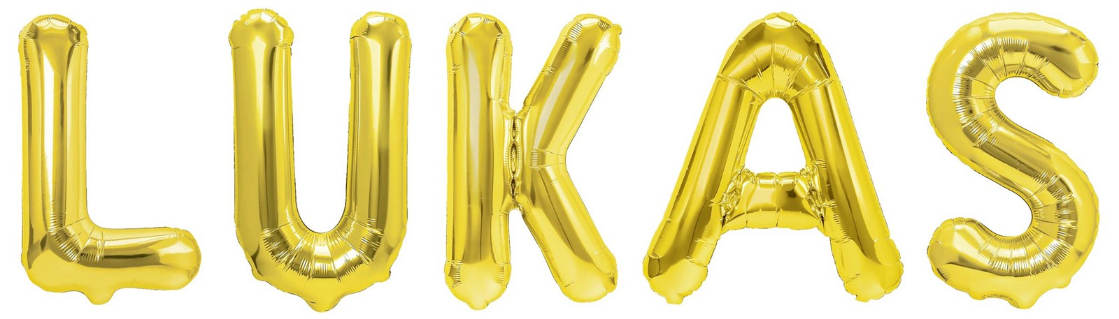 Folienballon Schriftzug männliche Namen (Lukas) 35cm Höhe