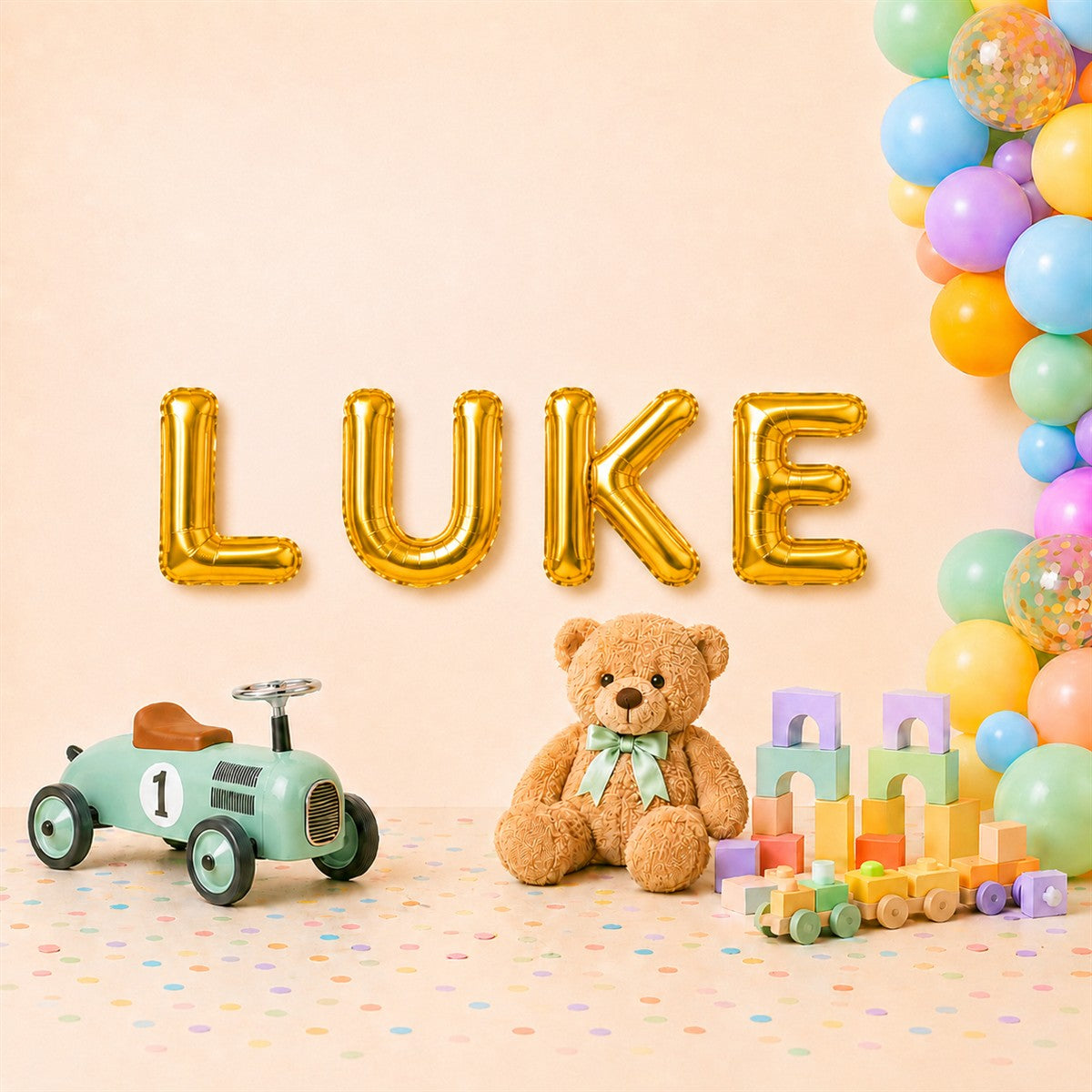 Folienballon Schriftzug männliche Namen (Luke) 35cm Höhe