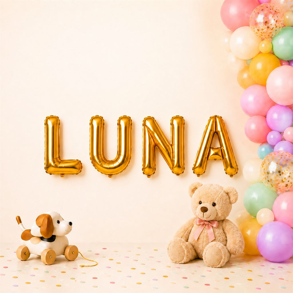 Folienballon Schriftzug weibliche Namen (Luna) 35cm Höhe