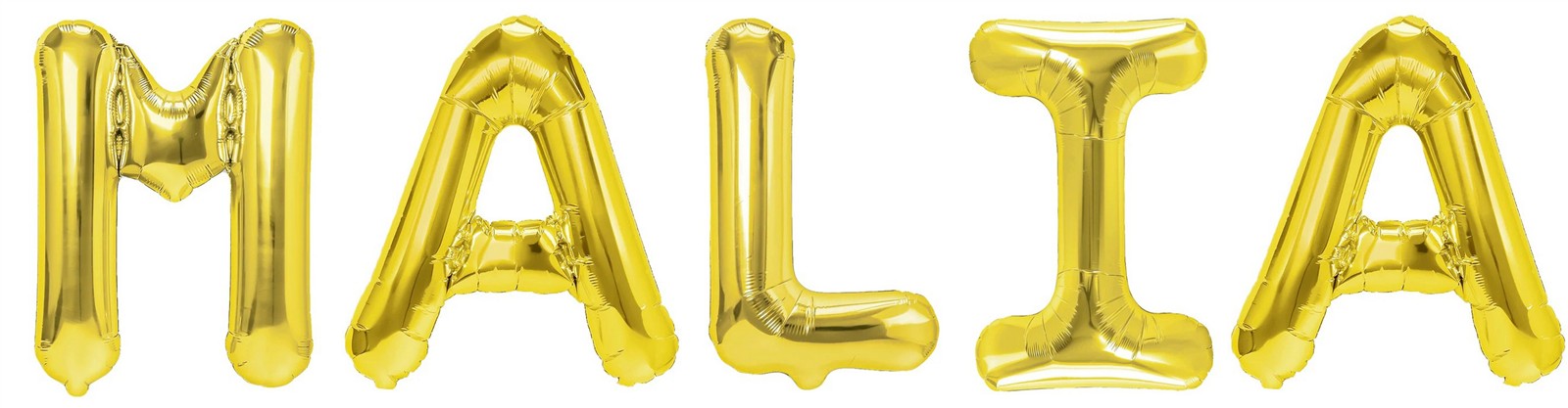 Folienballon Schriftzug weibliche Namen (Malia) 35cm Höhe