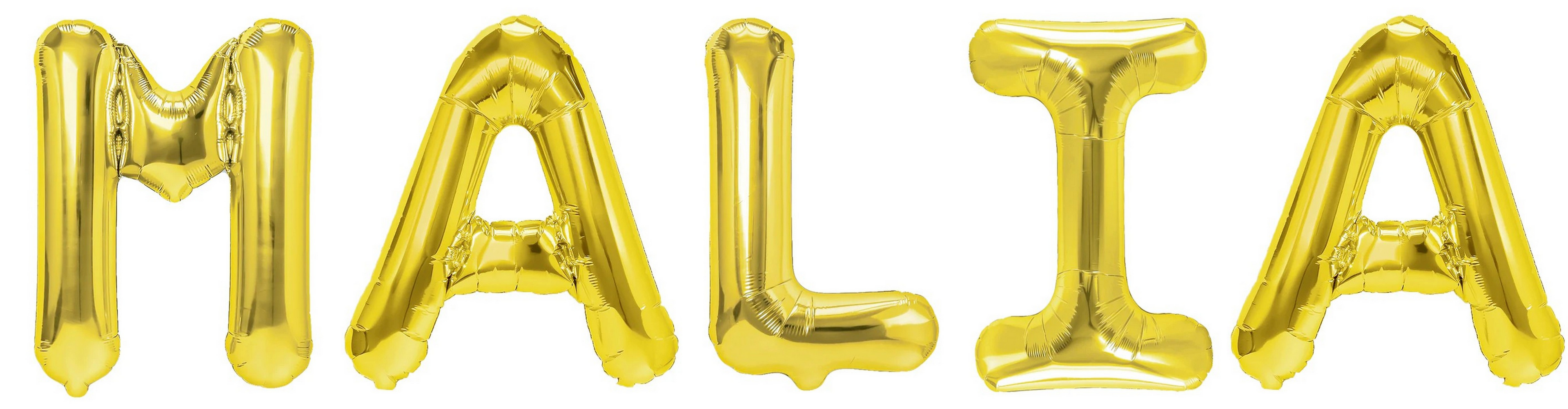 Folienballon Schriftzug weibliche Namen (Malia) 35cm Höhe