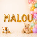 Folienballon Schriftzug weibliche Namen (Malou) 35cm Höhe